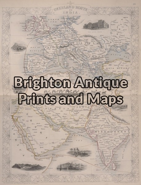 16-245 -Overland Route to India – John Tallis – circa 1851 – Outline colour steel engraving – 32cm X 25cm – Condition A+