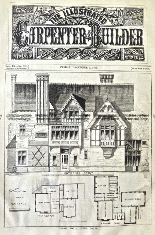 17-263  Architecture  – Floor plan  c.1881