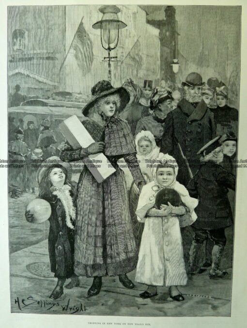 22-014  Shopping in New York by Wright c.1891