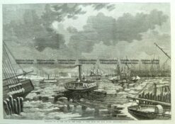 22-015  Breaking ice in New York from East River c.1862