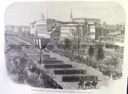 22-023  President Lincoln – funeral procession in Washington c.1865