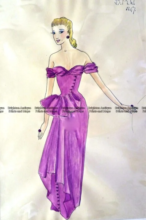 23-280  Fashion – Pen and Ink sketch c.1947