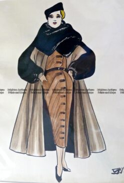 23-283  Fashion - Original pen and ink sketch c.1947