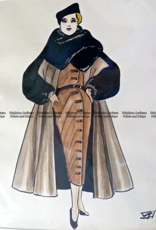 23-283  Fashion – Original pen and ink sketch c.1947