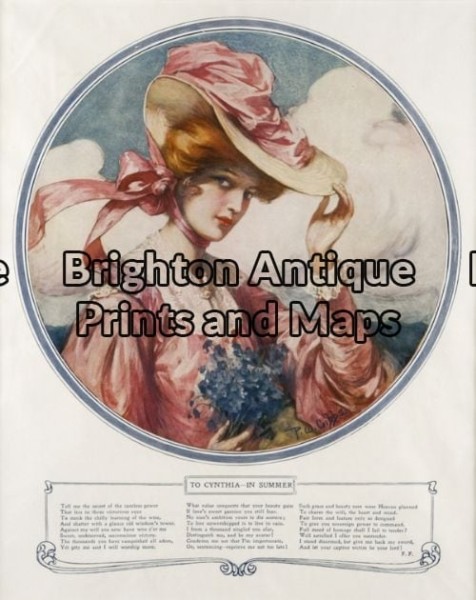 23-291 – Decorative – Fashion P W Gibbs – circa 1906 Chromolithograph 26cm X 33cm Condition A+