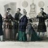 23-296 - Decorative - Fashion Anon - circa 1870 Hand coloured engraving 39cm X 28cm Condition A+