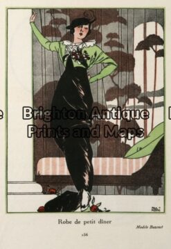 23-301 - Decorative - fashion Gazette du Bon Ton - circa 1913 Pochoir 14cm X 17cm Condition A+