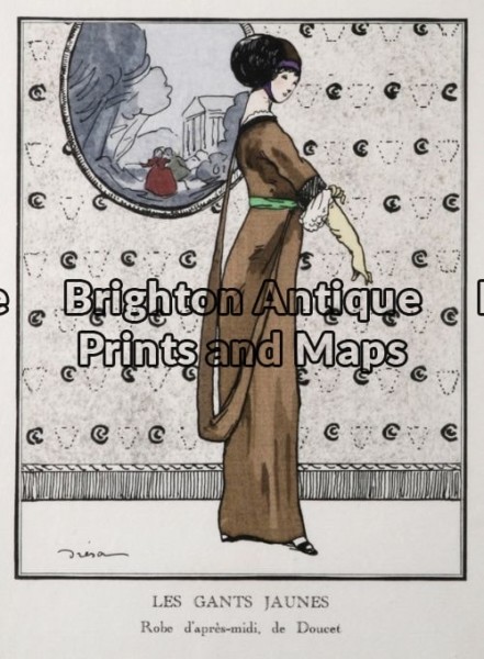 23-302 – Decorative – fashion Gazette du Bon Ton – circa 1913 Pochoir 14cm X 17cm – Condition A+