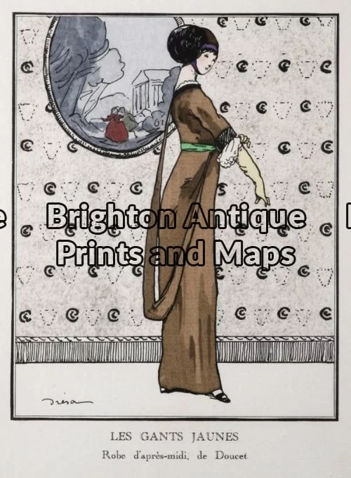 23-302 - Decorative - fashion Gazette du Bon Ton - circa 1913 Pochoir 14cm X 17cm - Condition A+