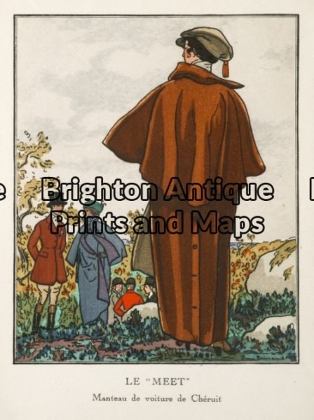 23-303 – Decorative – fashion Gazette du Bon Ton – circa 1913 Pochoir 14cm X 17cm Condition A+
