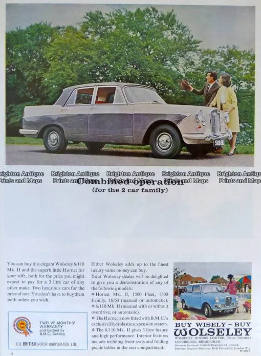 23-311 Wolseley car advertisement c.1959