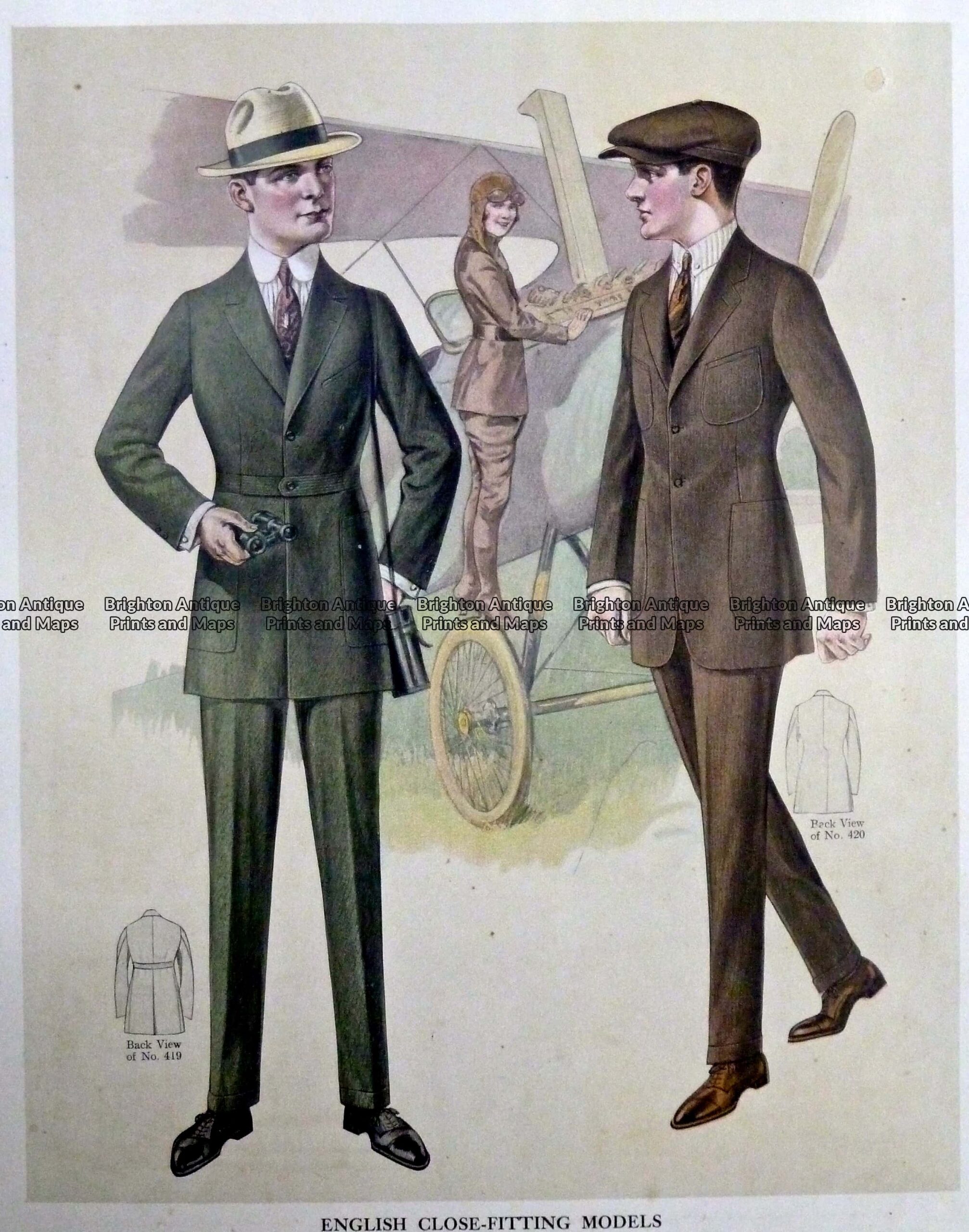 Antique Print 23-346 Men's fashion by Taylor c.1921 - Brighton Antique ...