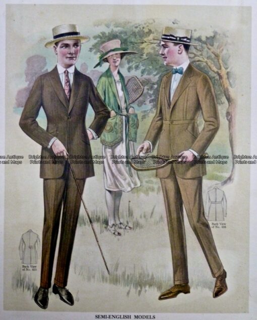 Antique Print 23-347 Men's fashion by Taylor c.1921 - Brighton Antique ...