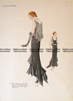 23-816  Fashion evening gown from 1930's Les Grands Modeles