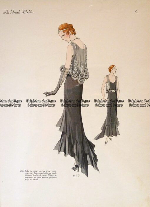 23-816  Fashion evening gown from 1930’s Les Grands Modeles