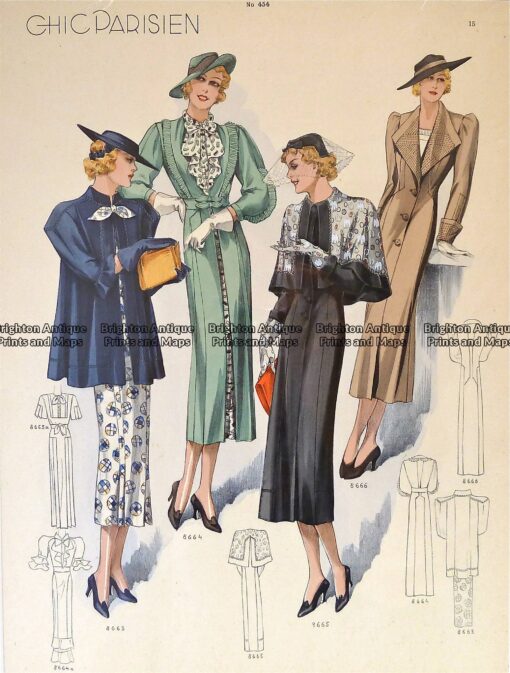 Antique Print 23-818 Fashion from 1930's - Chic Parisien - Brighton ...