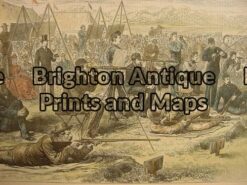 26-613 - Shooting - International rifle match between American and Irish teams Anon - circa 1875 - Hand-Coloured Wood Engraving - Size: 34cm x 24cm - Condition: A+