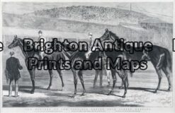 26-638 - Horse Racing Anon - circa 1876 Wood engraving 35cm X 22cm Condition A+