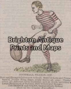 26 - 642 -Australian Rules Football Anon - circa 1887 Hand coloured wood engraving 4cm X 6cm Condition A130