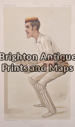 26 - 645 - Cricket - "English Cricket" Alfred Lyttelton Vanity Fair Ape - circa 1884 Chromolithograph 19cm X 33cm Condition A+