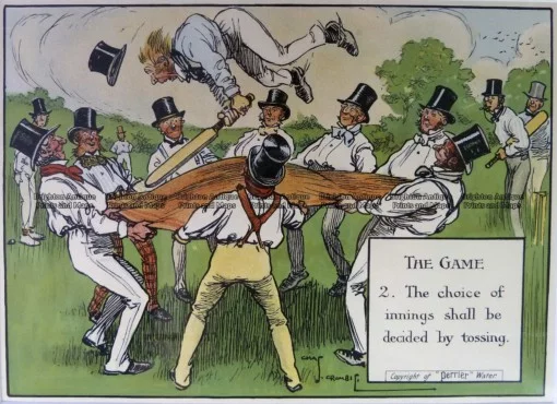 26-666  Cricket humour by Crombie sponsored by Perrier  c.1906
