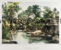 27-435 - Troedel - Sheepwash Creek (near Bendigo) Charles Troedel - circa 1864 Hand coloured tinted lithograph 36cm X 27cm Condition A+
