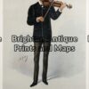 28-338 - Vanity Fair - Sarasate Ape - circa 1889 Chromolithograph 19cm X 32cm Condition A+