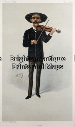 28-338 - Vanity Fair - Sarasate Ape - circa 1889 Chromolithograph 19cm X 32cm Condition A+
