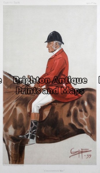 28-341 – Vanity Fair – Fox Hunting ELF – circa 1899 Chromolithograph 20cm X 33cm Condition A+