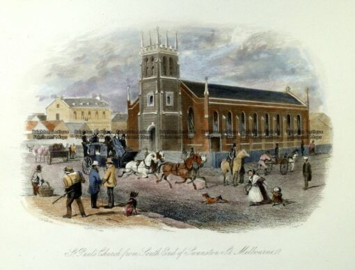 29-124 Melbourne – St Paul’s Church Swanston St by S. T. Gill c.1857
