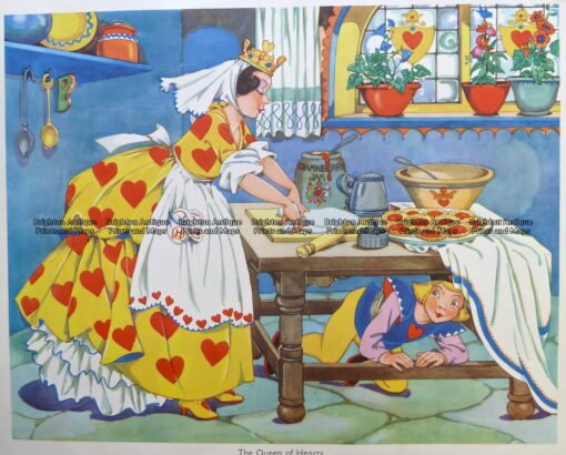 Antique Print 29-347 Nursery Rhyme - The Queen of Hearts c.1960