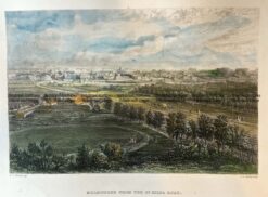 29-452 - Melbourne - St Kilda Road J Armytage - circa 1873 Hand coloured steel engraving 18cm X 13cm Condition A+