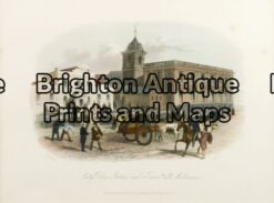 29-455 - Melbourne - City Police Station & Town Hall S T Gill - circa 1857 Hand coloured engraving 18cm X 13cm Condition A+