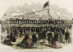 29-472 - Geelong - Reception of Duke of Edinburgh Anon - circa 1868 Hand coloured wood engraving 35cm X 25cm Condition A+