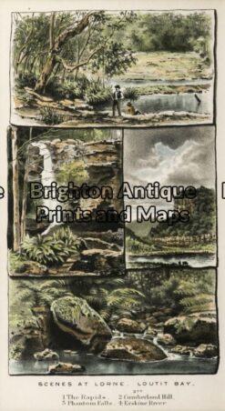 29-481 - Victoria - Lorne Anon - circa 1885 Hand coloured wood engraving 12cm X 20cm Condition A+