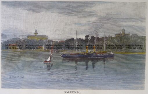 29-483 – Victoria – Sorrento Anon – circa 1886 Hand coloured wood engraving 20cm X 12cm Condition A+