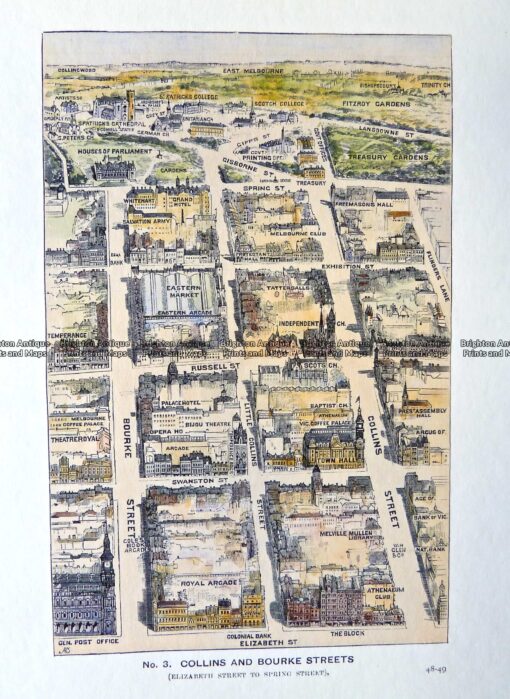 29-489  Collins and Bourke Street bird’s eye view  c.1906
