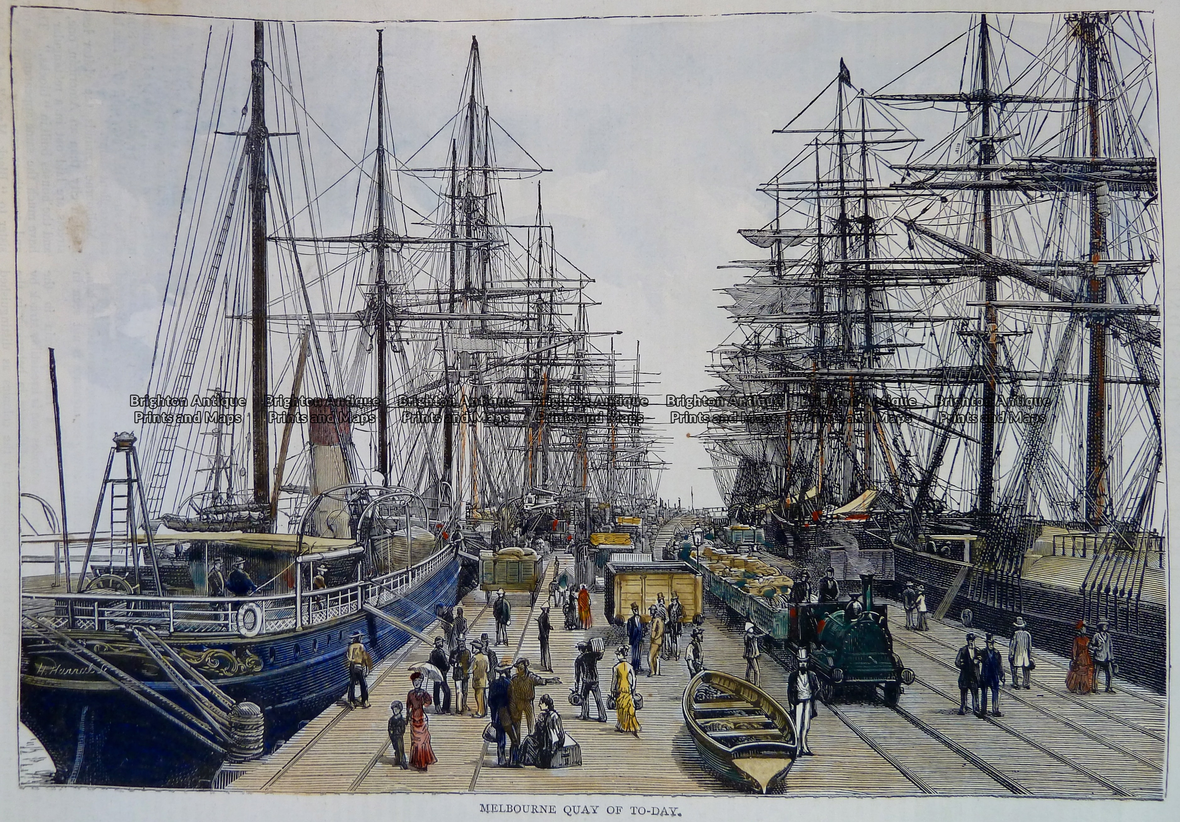 Antique Print 29530 Port Melbourne c.1880 Brighton Antique Prints