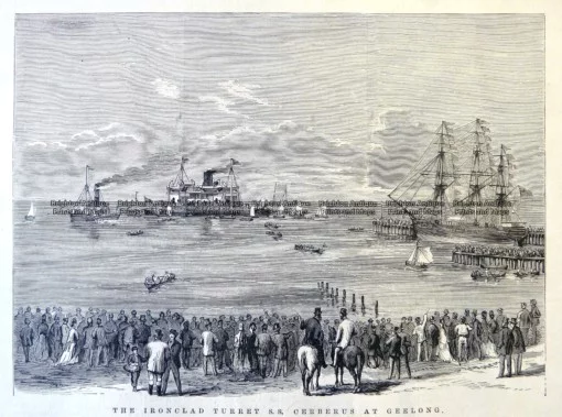 29-832  Navy – Cerberus at Geelong  c.1875