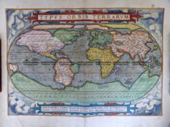 3-188 World - Typus Orbis Terrarum by Ortelius c.1579