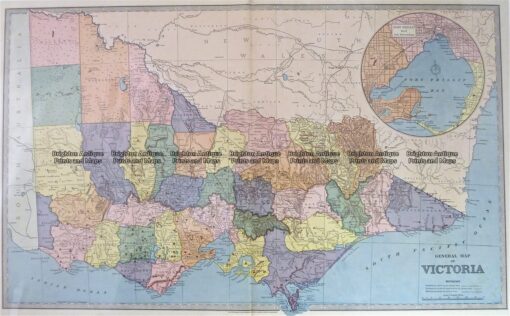 3-203 – Victoria Picturesque Atlas  circ 1886 Chromolithograph 61cm X 37cm Condition A+