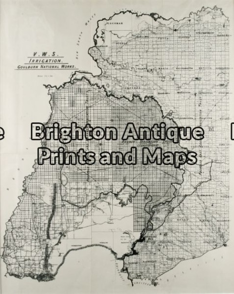 3-209 – Victoria – Shepparton and vicinity Anon – circa 1890 Lithograph 40cm X 50cm Condition A+