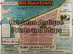 3-214 - Victoria - Rye Beach Estate Real Estate sub-division map  circ 1910 - 20 Robert Harding Chromolithograph 97cm X 75cm Condition A