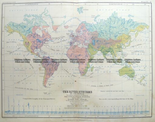 3-392  World – River Systems by Johnston  c.1851