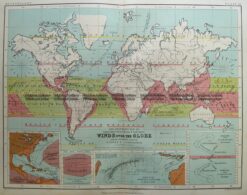 3-393  World - Winds over the Globe by Johnston c.1851