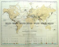 3-394  World - Earthquakes & Volcanoes by Johnston  c.1851
