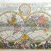 3-395  World - double hemisphere by H Moll  c.1732