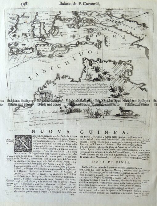 3-520  Australia – Nuova Guinea by Coronelli  c.1696