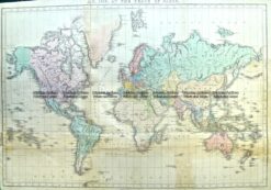 3-808  World in 1783 by Quin c.1856