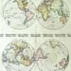 3-814  World - Hemispheres and Poles by Huntington c.1830